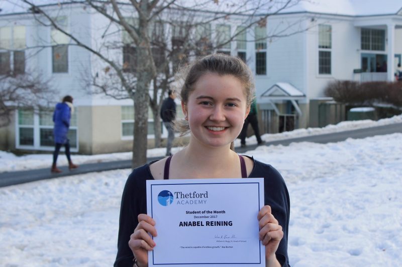 December Student of the Month: Anabel Reining December Student of the Month: Anabel Reining