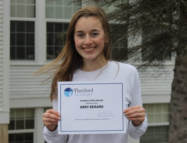 February Student of the Month: Abby Berard February Student of the Month: Abby Berard