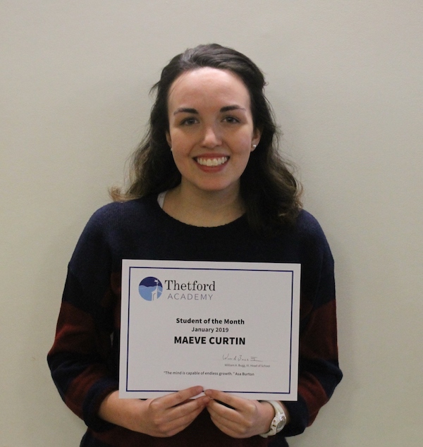 January 2019 Student of the Month: Maeve Curtin ’19 January 2019 Student of the Month: Maeve Curtin ’19